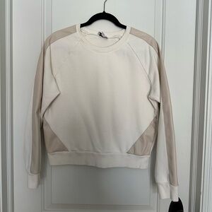 Evereve Faux Leather Terry Sweatshirt
